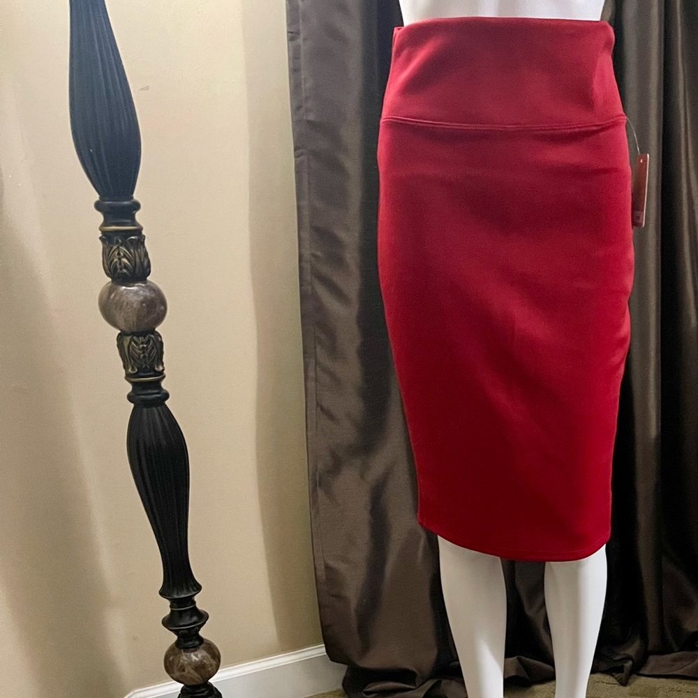 Midi Pencil Skirt Red size M